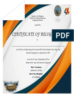 Certificate of Recognition: Allan F. Pagsolingan