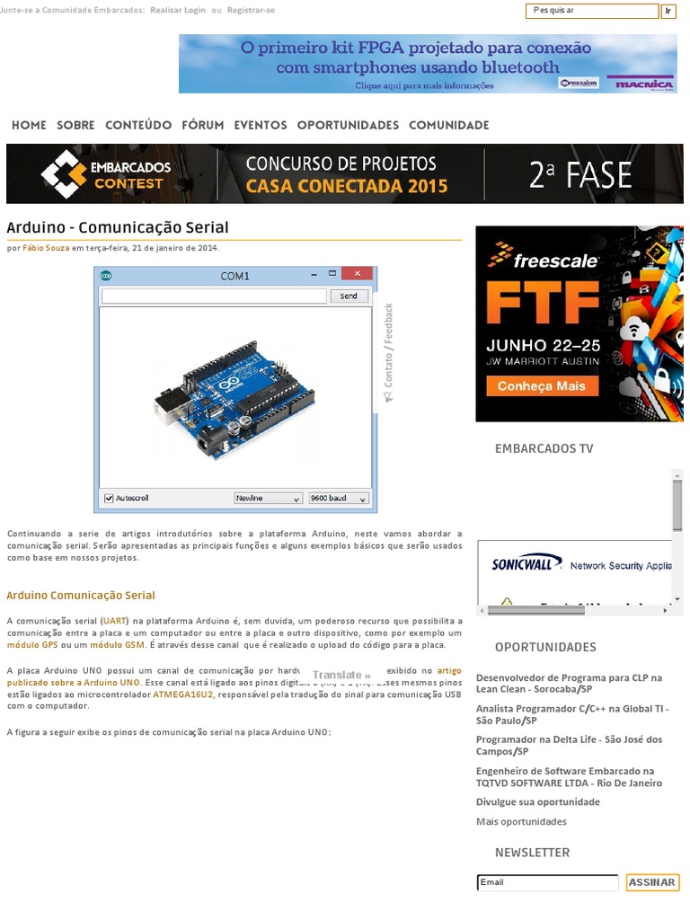 Arduino - Comunicacao Serial PDF | PDF | Arduino | Byte