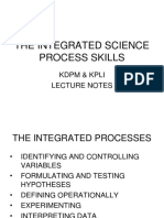 The Integrated Science Process Skills: KDPM & Kpli Lecture Notes