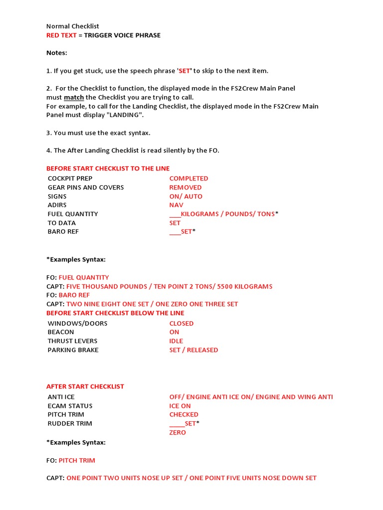 Fs2crew Voice Recognition Manual | PDF | Takeoff | Aeronautics