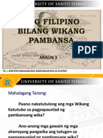 Filipino Bilang Wikang Pambansa 