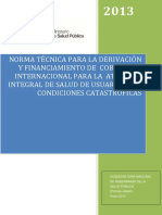 Norma Tecnica para La Derivacion y Financiamiento de Cobertura Internacional