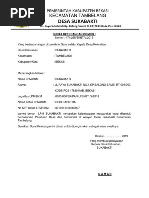 Surat Keterangan Domisili Pdf