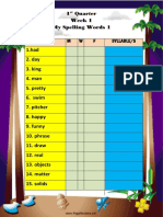Spelling List 1st Quarter Week 1-8 For Grade 3 Prepared by JAIRY JADE MOLEJON