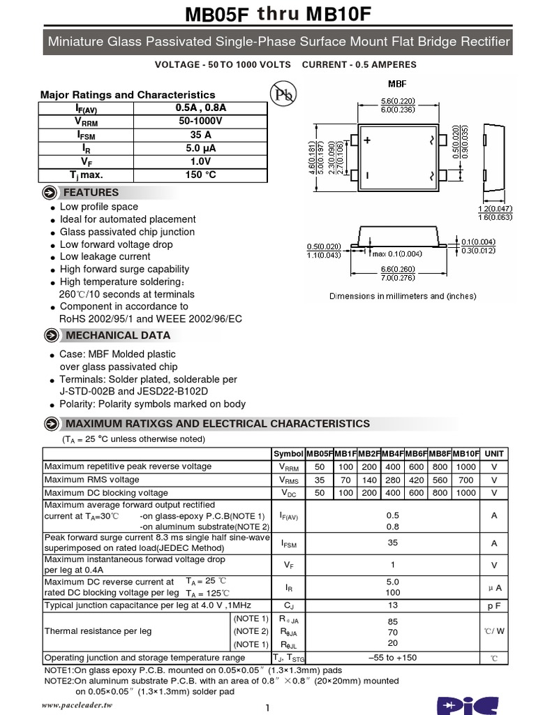 Mb10f Rectifier Printed Circuit Board