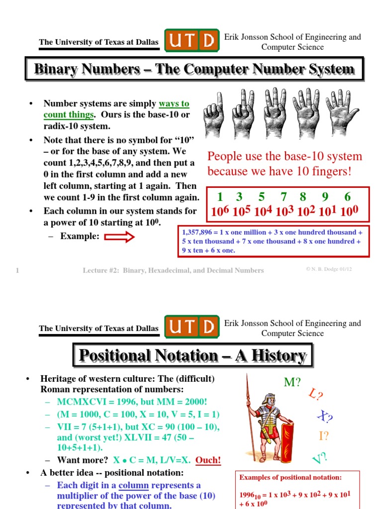 Binary Numbers - The Computer Number System: People Use The Base-10 ...