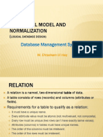Relational Model and Data Normalization