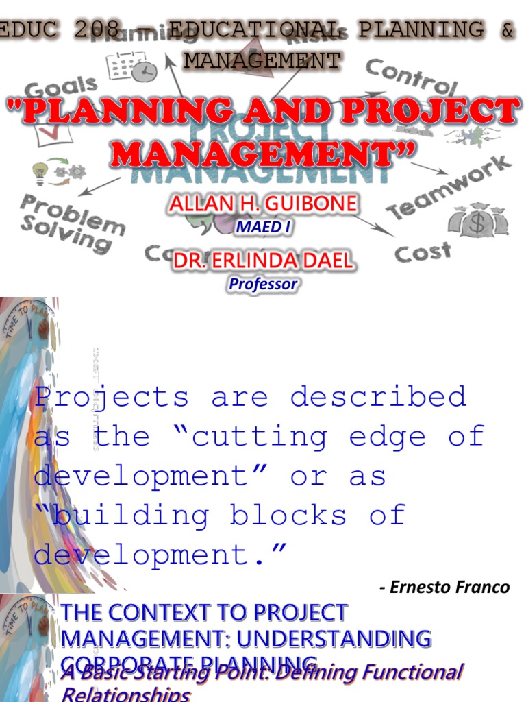 Planning and Project Management | PDF | Strategic Planning | Project