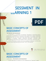Assessment in Learning 1: Ruel V. Perocho, Maed Sci. Ed. Instructor - BISU Candijay Campus
