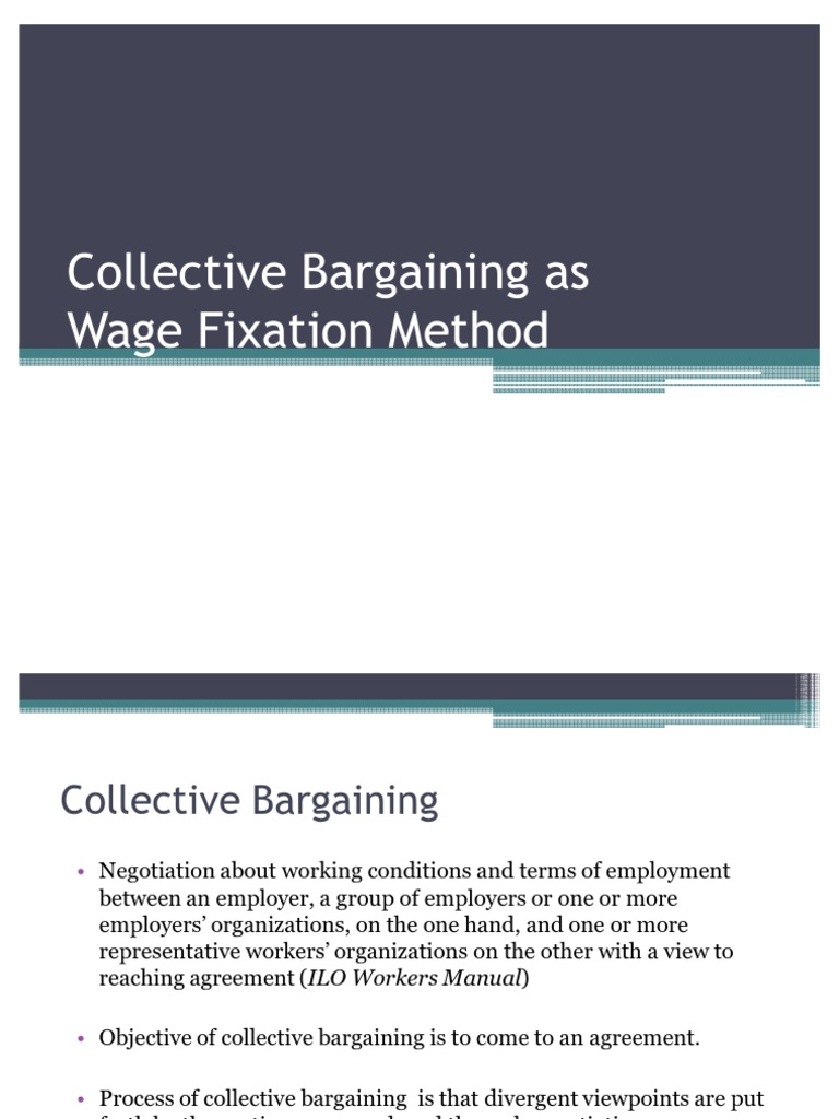 Wage Fixation Trade Union Employment