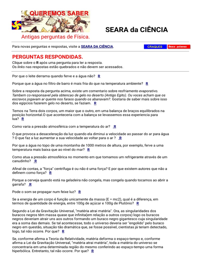 Perguntas e Respostas sobre Física | PDF | Buraco negro | Massa