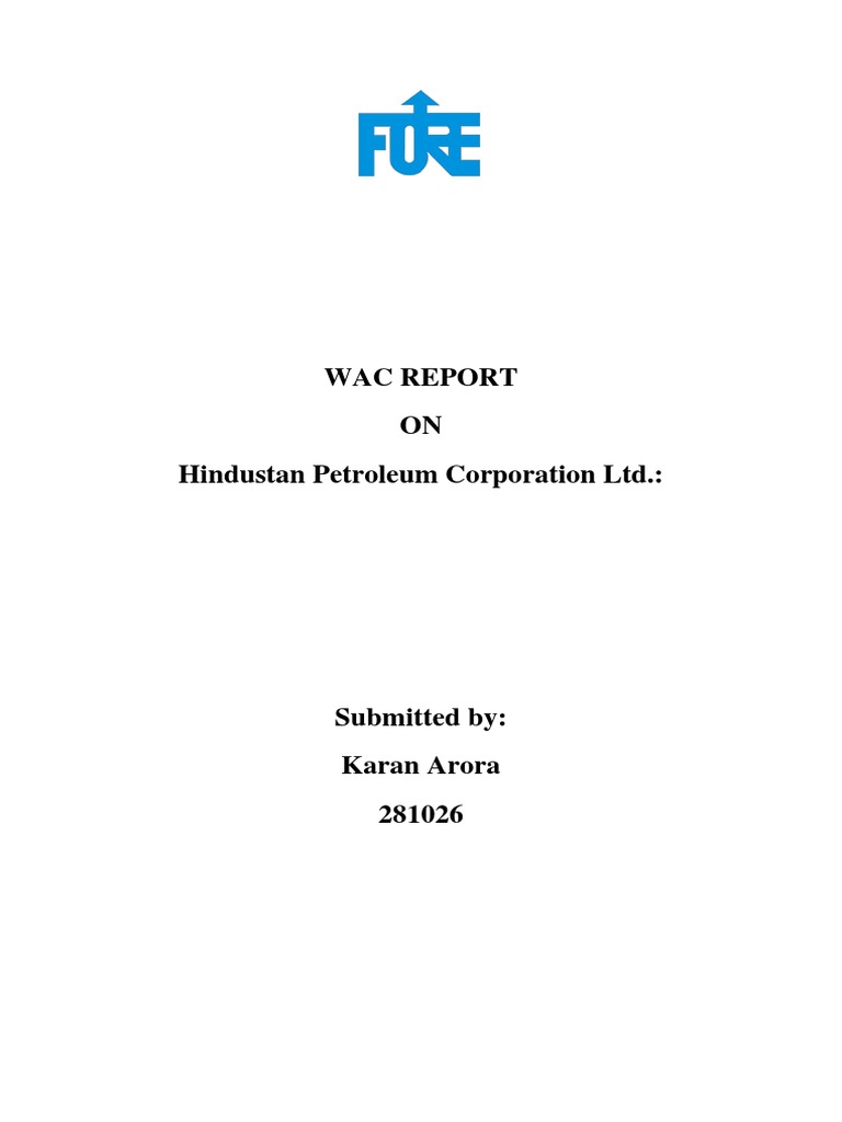 Wac Report ON Hindustan Petroleum Corporation Ltd. | PDF | Corporate ...