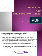 Comparing and Ordering Fractions