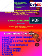 Laws of Badminton: Division Accreditation Course For Deped School Sports Officiating Officials