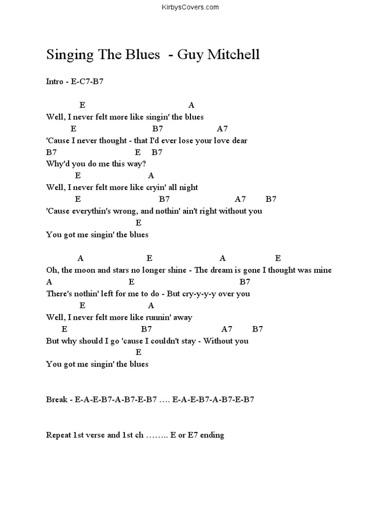 Singing The Blues Guy Mitchell PDF