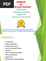 Seminar ON Barcode Reader: Presented By: Phanibhusan Satapathy Regd No-930 Branch-AET 36TH BATCH