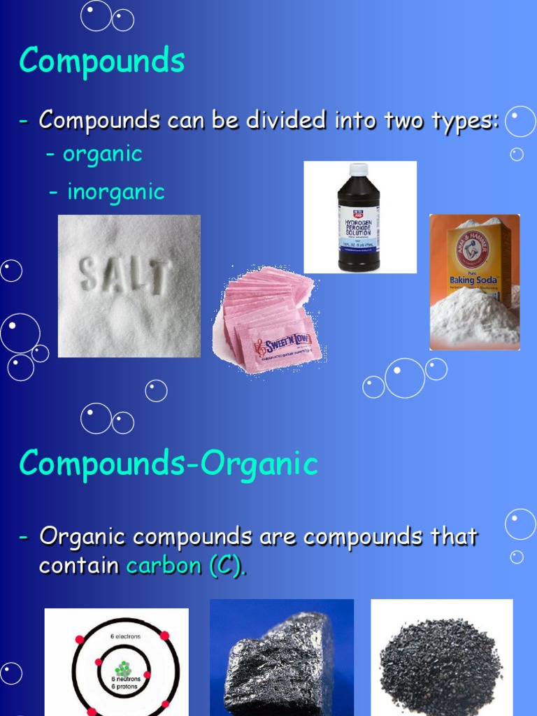 Types of Compounds: Organic vs Inorganic | PDF | Organic Compounds | Carbon