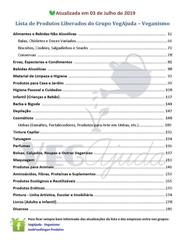 Lista Do VegAjuda - Atualizada em - 03-07-2019 PDF