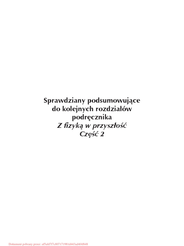 Sprawdzian Fizyka Klasa 8 Przemiany Energii W Zjawiskach Cieplnych Pdf