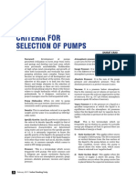 Criteria For Selection of Pump