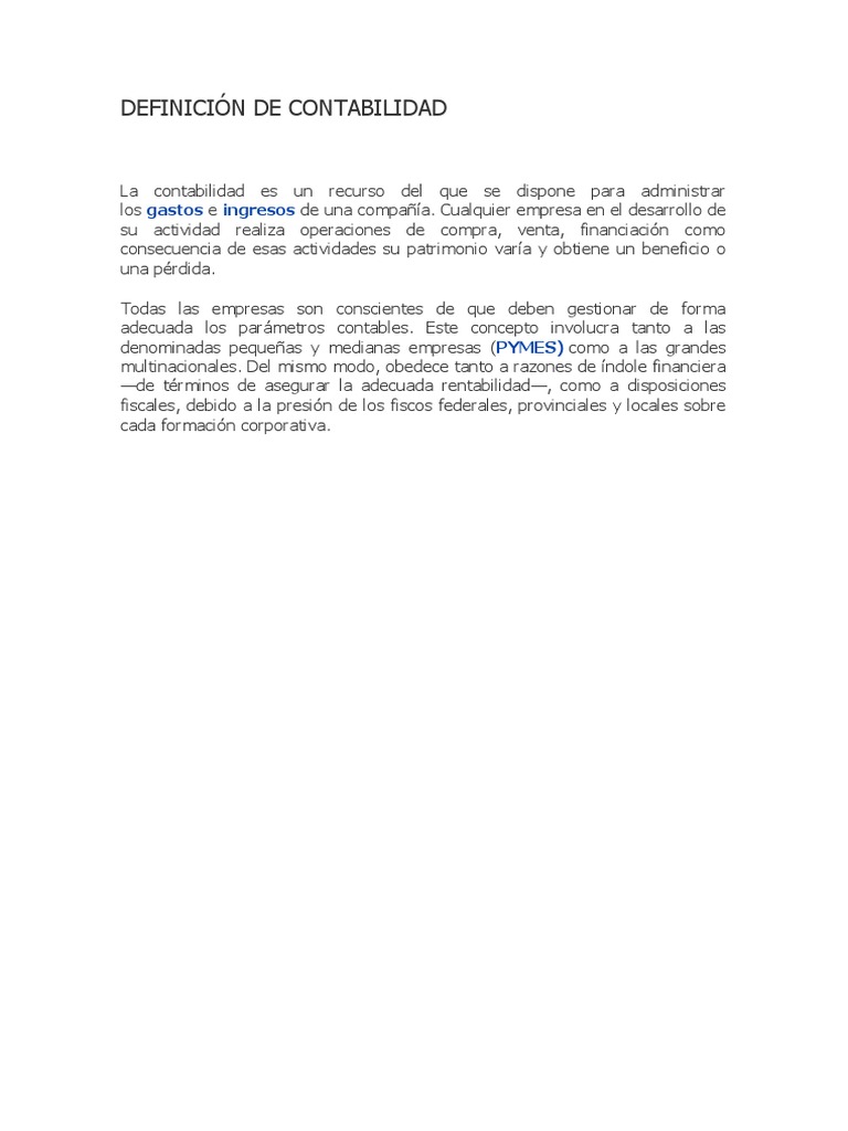 Definición de Contabilidad | PDF