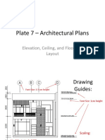 Plate 7 - Architectural Plans: Elevation, Ceiling, and Floor Tile Layout