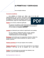 Palabras Primitivas y Derivadas PDF