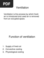 Ventilation: Ventilation Is The Process by Which Fresh Air Is Introduced and Used Air Is Removed From An Occupied Space