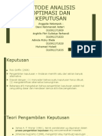 Metode Analisis Optimasi Dan Keputusan