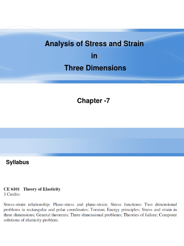 Analysis of Stress and Strain 3d | PDF