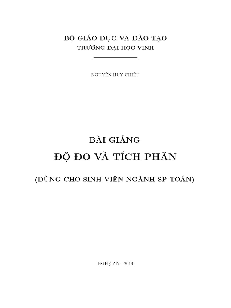 Bai Giang Do Do Va Tich Phan 260819112934 | PDF