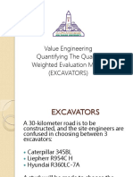 Value Engineering Quantifying The Quality Weighted Evaluation Matrix (Excavators)