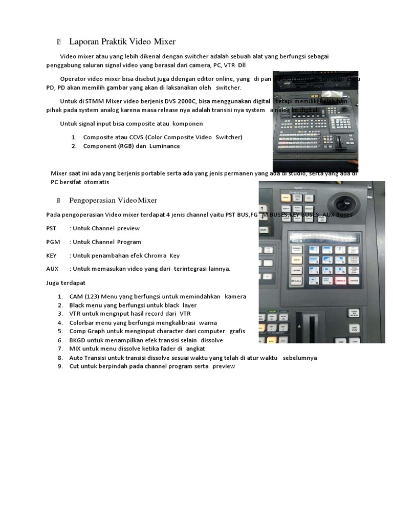 Panduan Pengoperasian Video Mixer | PDF | Komputer