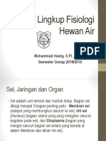 Ruang Lingkup Fisiologi Hewan Air: Muhammad Hasby, S.Pi., M.Si Semester Genap 2018/2019