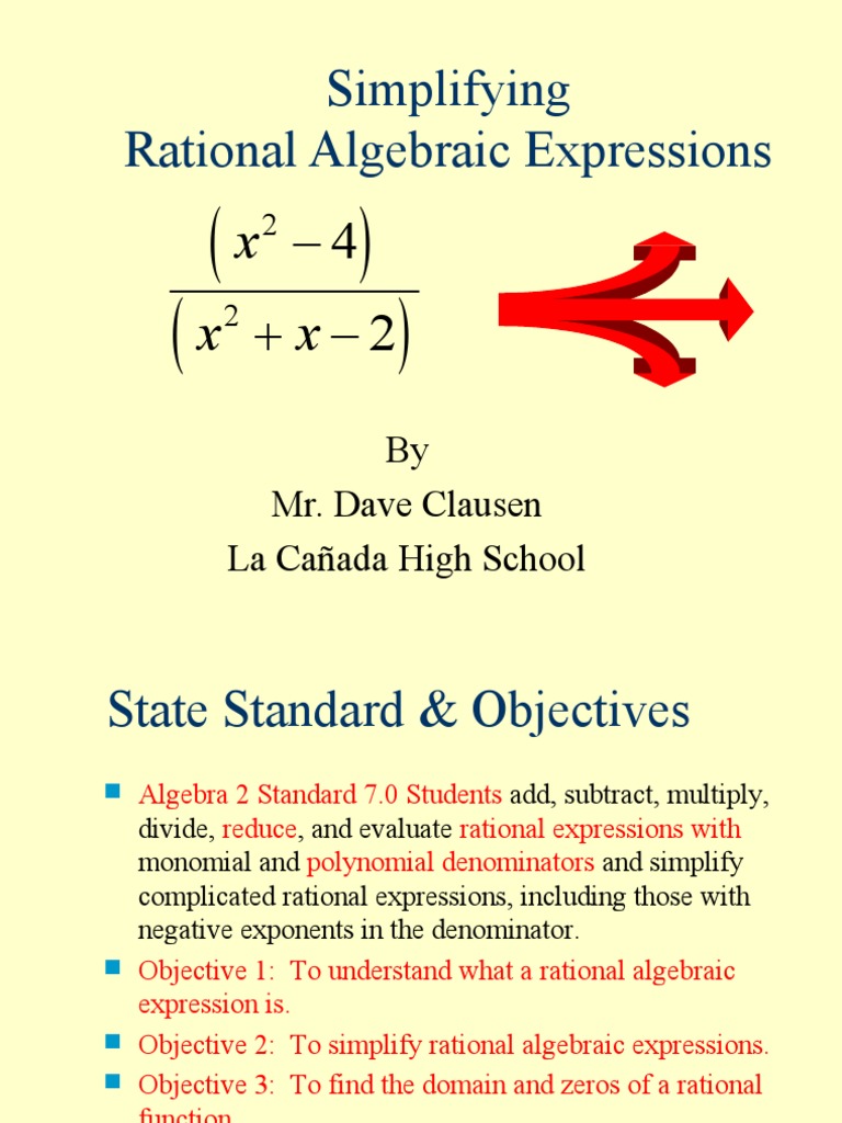 Rational Algebraic Expression | PDF | Rational Number | Algebra