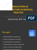 Introduction of Acupuncture in Medical Practice