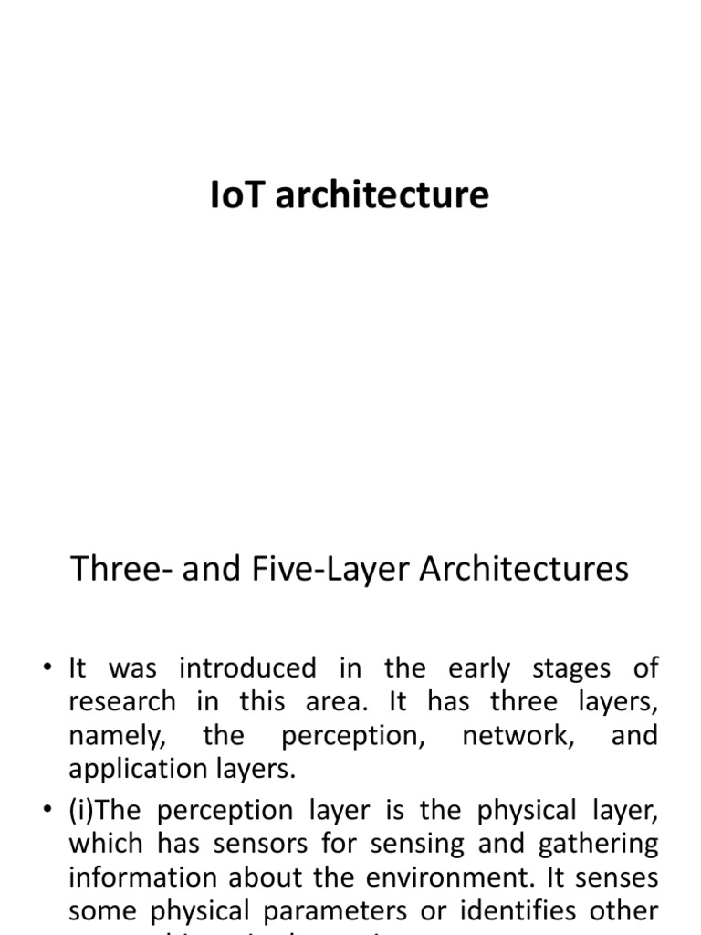 IoT Architecture: Layers and Components | PDF | Internet Of Things ...