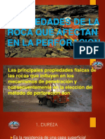 Propiedades físicas de las rocas que afectan a la perforación