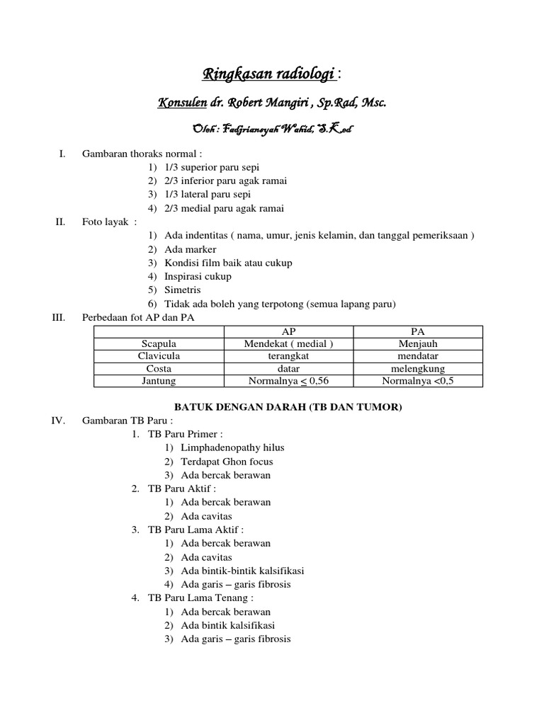 Ringkasan Radiologi | PDF | Seni | Sains & Matematika