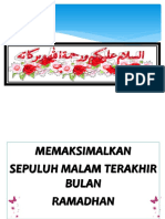 Memaksimalkan Malam Sepuluh Terakhir Ramadhan