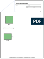 Area and Perimeter: Mark / 10 % Name: Class: Date