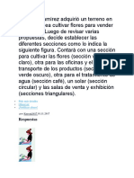 El Señor Ramírez Adquirió Un Terreno en El Cual Planea Cultivar Flores para Vender y Exportar