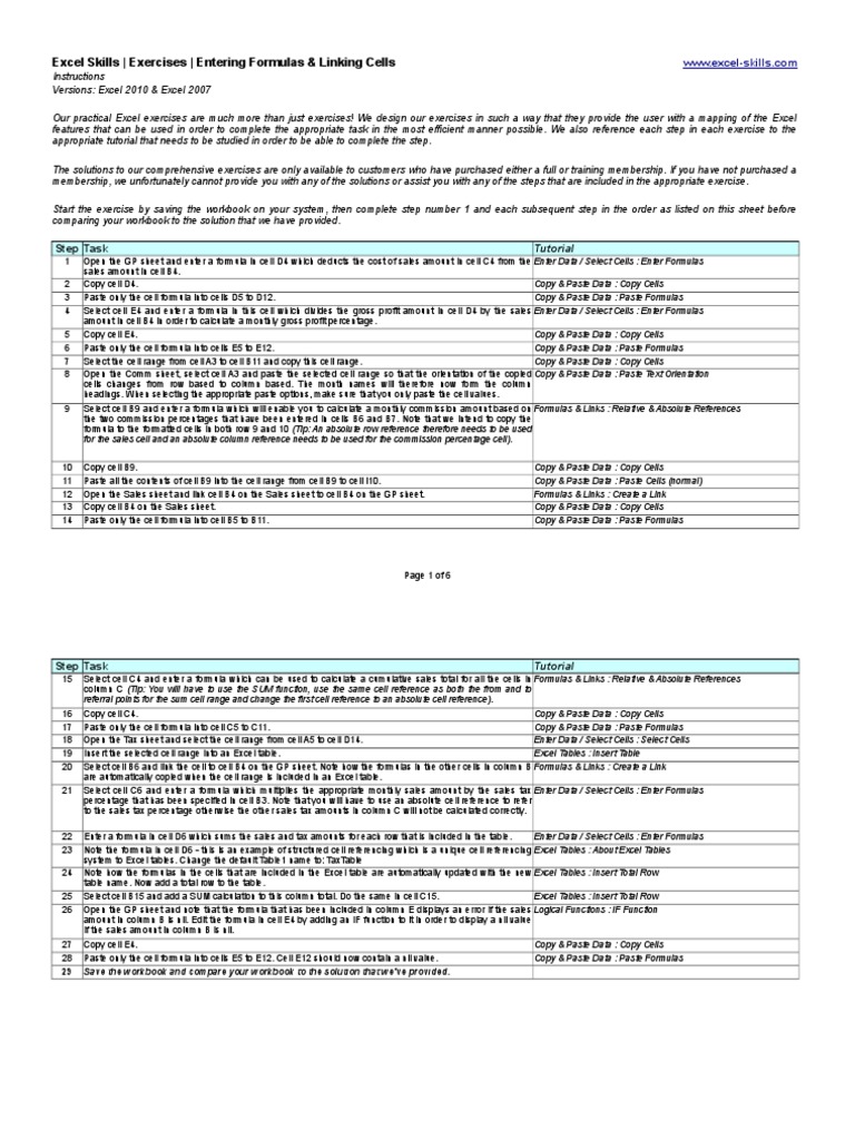 Excel Formulas and Cell Linking Guide | PDF | Formula | Microsoft Excel