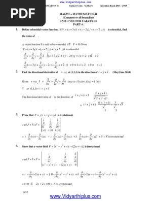 Ma6251 Qb With Ans Divergence Integral