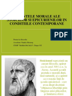 Valentele Morale Ale Stoicilor Si Epicurienilor in Conditiile