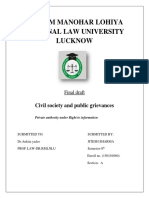 Dr. Ram Manohar Lohiya National Law University Lucknow: Civil Society and Public Grievances