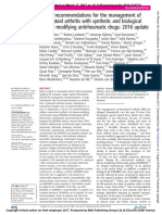 EULAR 2016 recommendations for rheumatoid arthritis