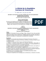 Decreto con Rango de Ley sobre Transporte Ferroviario Nacional de Venezuela
