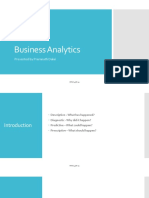 Business Analytics: Presented by Premnath Dalai