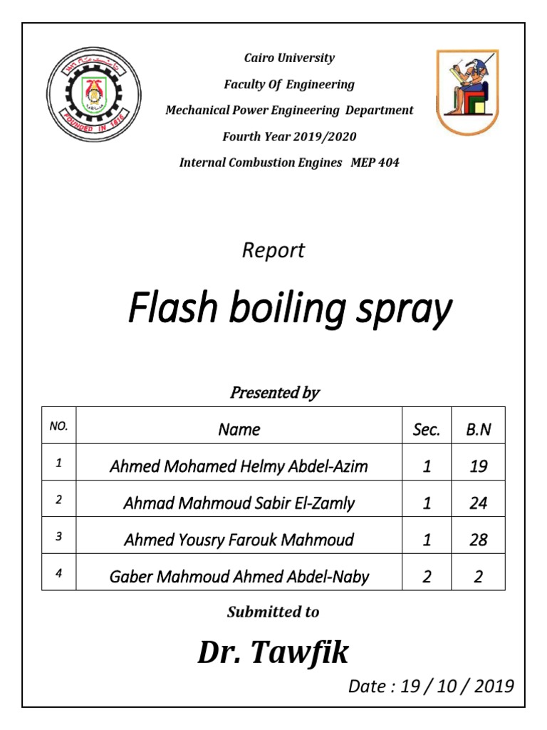 Flash Boiling Spray PDF Evaporation Fuel Injection